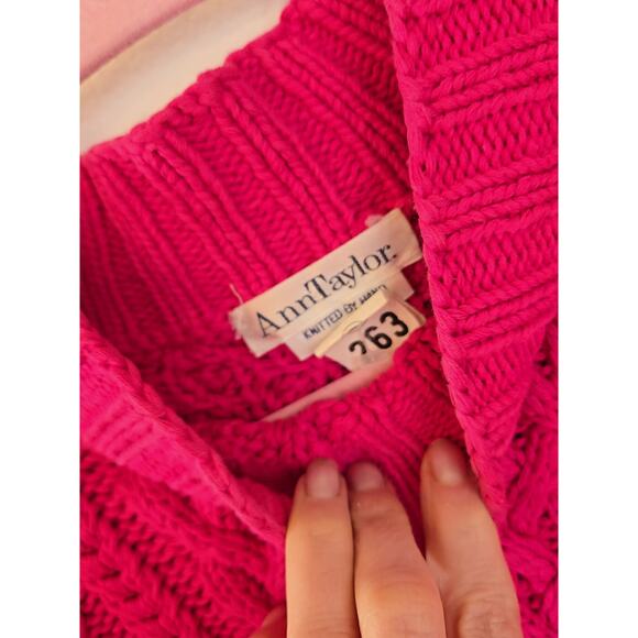 Ann Taylor women's Cotton Pink crop sweater size small - Picture 3 of 7